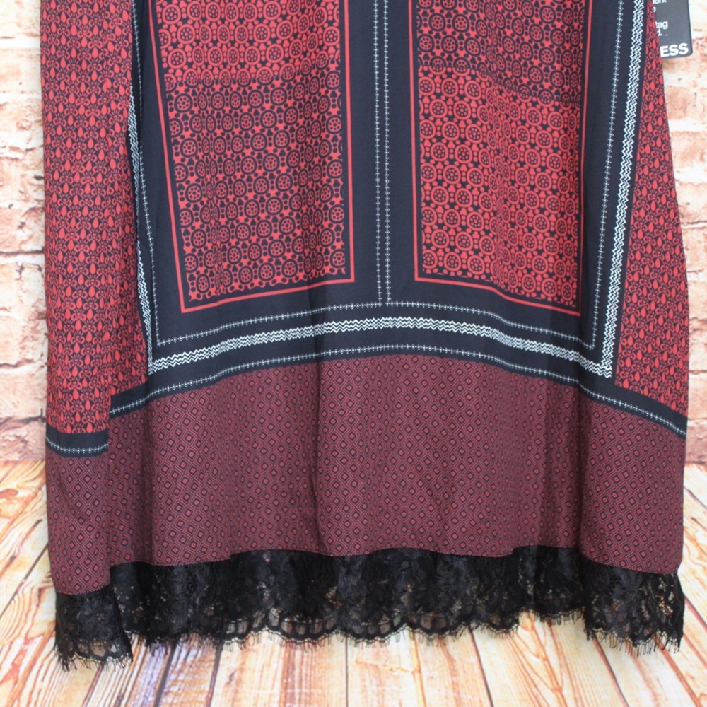 Express | Multi Pattern Shift Dress Black/Red NWT - image 3